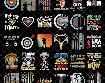 Archery Png Bundle, Archer Graphics, Bowman File, Archery Qutoes, Sport Png, Hunting Lover, Bowman Shirt, Archer File, Digital Download