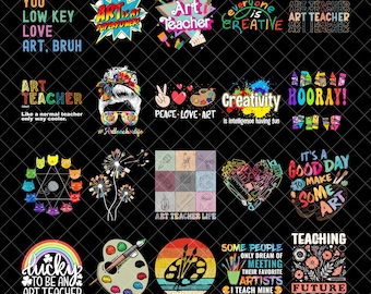 Art Teacher Png, Sublimation Design, Colorful Neon Png, Back To School Png, T-Shirt Design, Sweatshirt Png, Digital Download Png, DTF