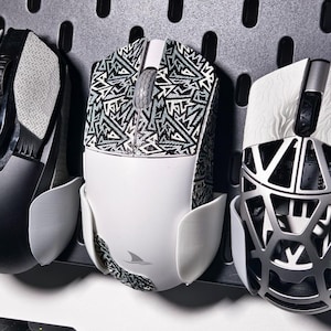 Soporte para ratón SKADIS / Soporte para ratón con panel perforado / Organización de escritorio / Accesorio para configuración de juegos / Almacenamiento para oficina en casa / Solución para la gestión de cables