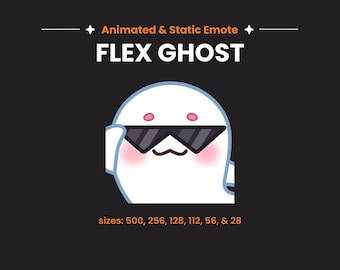 Animiertes Flex-Chibi-Geister-Emote | Twitch-Emote für Streamer & VTuber – Gruseliges Halloween
