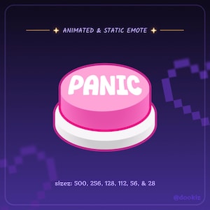 Rosa panikknapp animerad + statisk emote för Twitch och Discord - Alarmreaktionsmeme