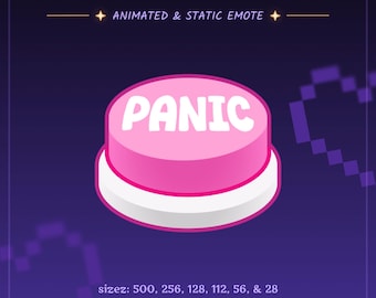 Pink Panic Button Animated + Static Emote for Twitch & Discord - Alarm Reaction Meme