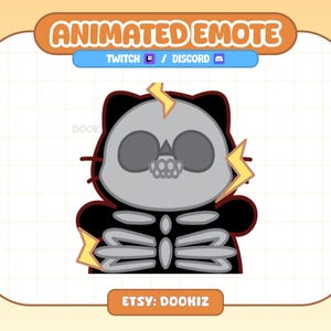 Emote animado de gato blanco electrocutado para Twitch y Discord - Reacción de sorpresa