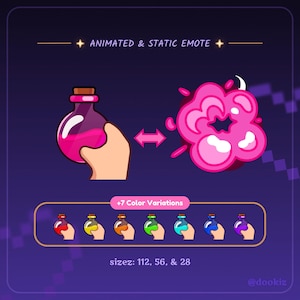 Potion Throw Animated + Static Emote Bundle (8 Colors!)