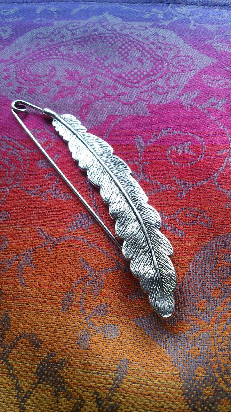 Shawl pin/ brooch feather Etsy