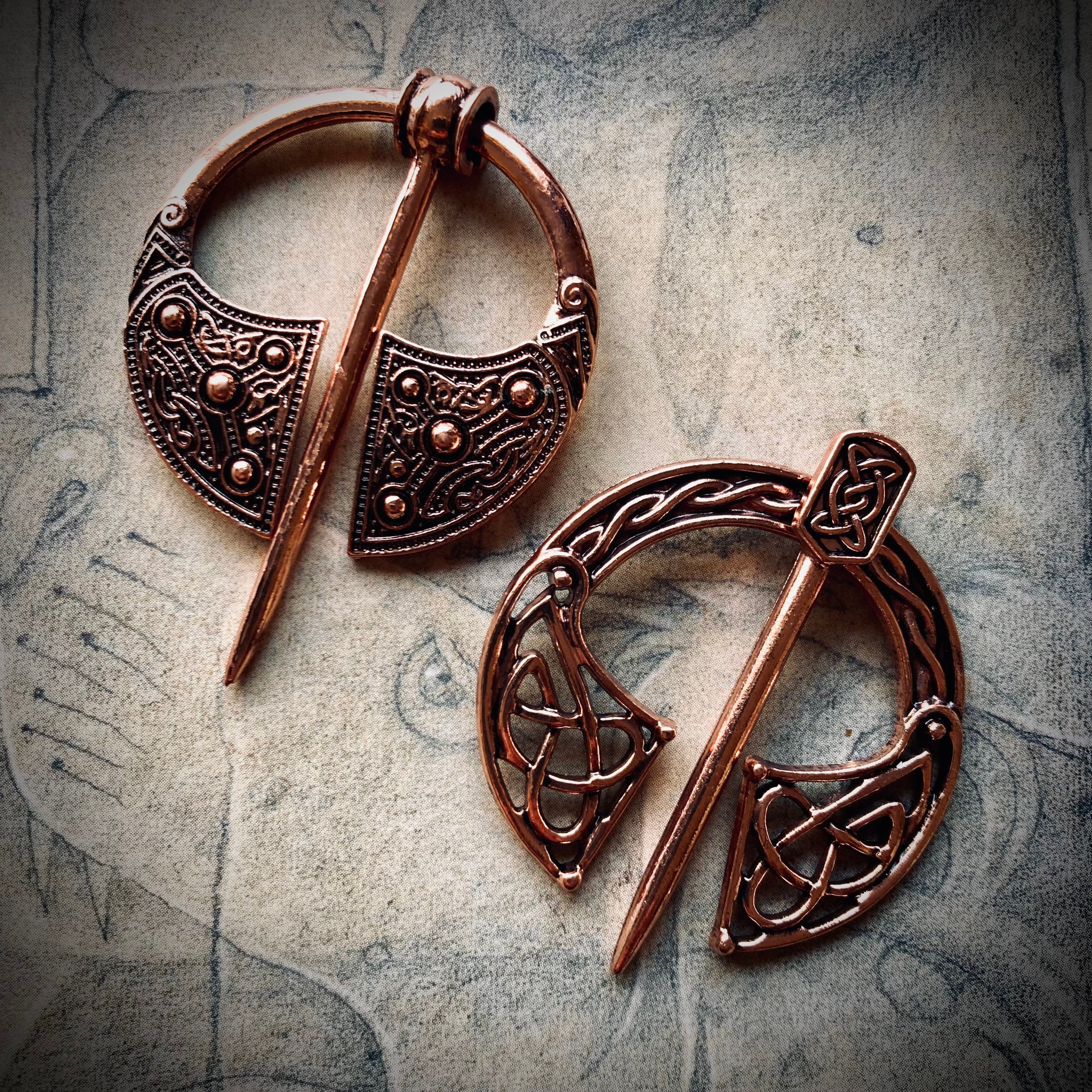 Copper Pennanular Brooch and Hand Woven Shawl — Celtic