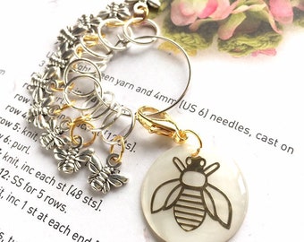 Knitting stitch markers 10 rings Julia's Bees