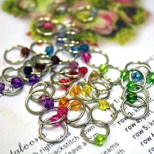 Ring stitch marker set of 40 for knitting shawls, socks, lace