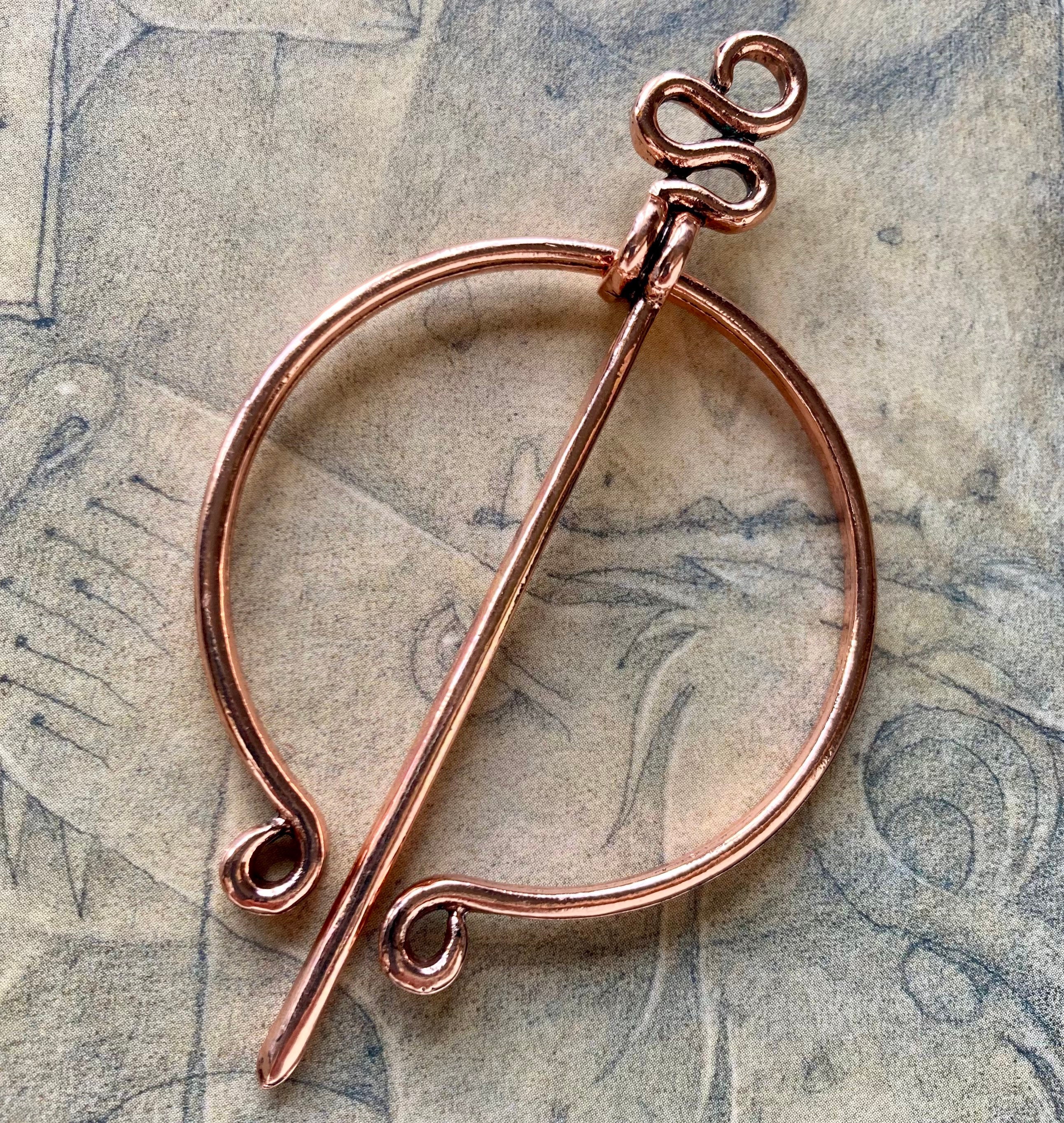 Copper Pennanular Brooch and Hand Woven Shawl — Celtic