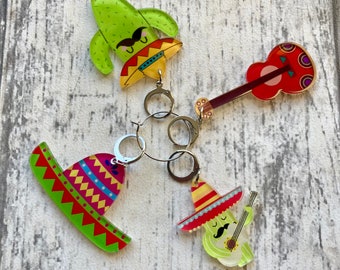 Crochet stitch markers Mexican fiesta set of 4