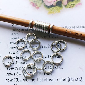 Stitch marker rings x20 fit 5.5mm/ US 9 needles for smooth snag free knitting