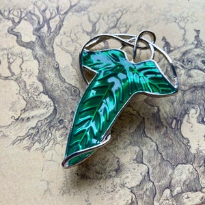 Brooch Lord of the Rings style Elven Leaf of Lothlorien cloak pin LOTR image 1