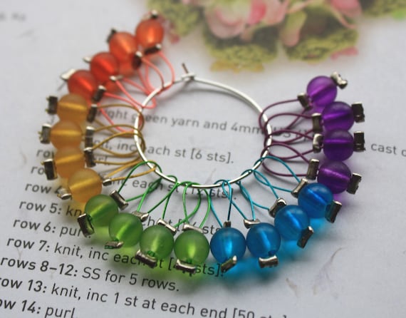 Loop stitch markers for knitting x20 frosted rainbow