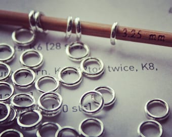 Stitch marker rings x40 fit size 3.25mm/ US 3 needles smooth solid sock snag free knitting