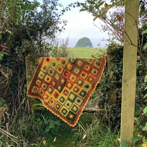 Crochet blanket pattern, Forever Autumn PDF granny square blanket pattern, fall crocheted lap blanket, crochet pattern