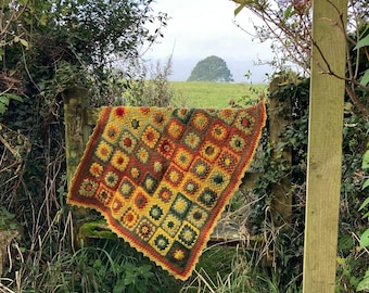 Forever Autumn Granny Square Crochet Blanket Pattern (PDF)