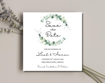 Floral Square Save The Date Cards | Minimalist Wedding Stationery | SRP SQ2