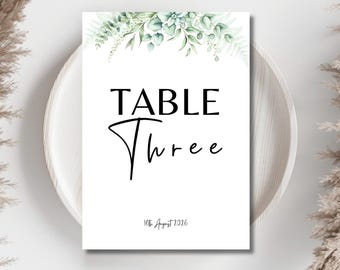 Floral Wedding Table Numbers | Minimalist Wedding Stationery