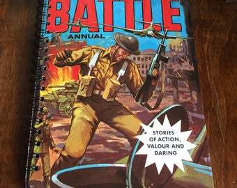 Large vintage book journal- Battle