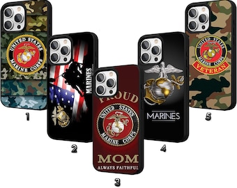 Funda para iPhone del Cuerpo de Marines para iPhone 6, 7, 8, SE, X, XS, XR, 11, 12, 13, Mini, 14, 15, 16e, 17, Pro Max, Air y Google Pixel.