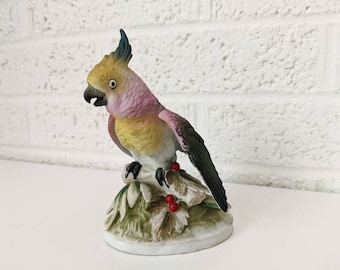 Vintage Lefton China Parrot Figurine | Hand Painted | Tropical Bird