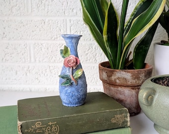 Small Vintage Italian Bud Vase with Rose
