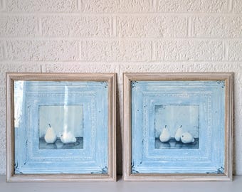 Pair Vintage Art Prints | Pear Still Life