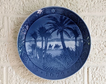 Vintage Royal Copenhagen 1972 Plato de Navidad / En el desierto / Kai Lange