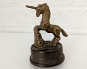 Vintage Brass Unicorn Music Box