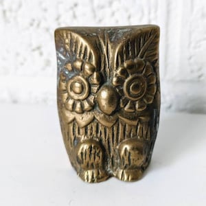 Vintage Brass Owl Figurine by Action Brass