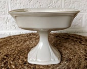Vintage Lenox Square Pedestal Compote Bowl with Gold Rim and Leaf Design