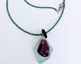 Contemporary Sea Glass and Shell Necklace