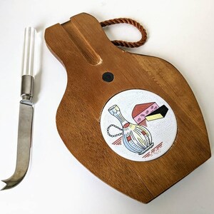 Vintage ser lub półmisek do serwowania z nożem do smarowania | Taca imprezowa Great Kitsch