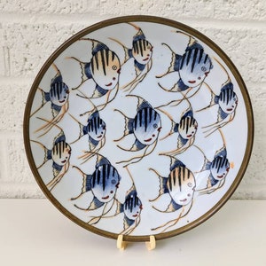 Vintage Bowl | Brass Wrapped Porcelain Dish | Japanese