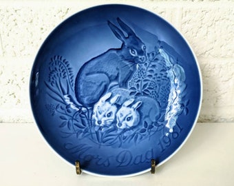 Vintage Royal Copenhagen B&G Porcelain Mother's Day Plate | 1981 | Bunny | Mors Dag