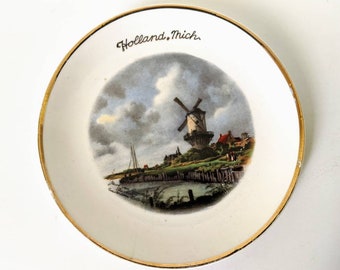 Vintage Holland, Michigan Collectible Plate, Miniature
