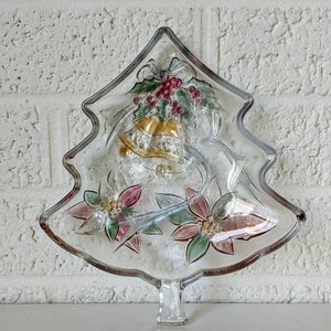 Vintage Glass Christmas Tree Dish | Savoir Vivre Tree Dish | Holiday Tree Dish