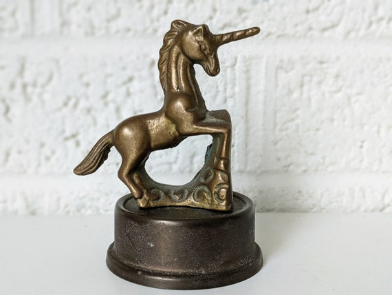 Vintage Brass Unicorn Figurine on Stand -  Canada