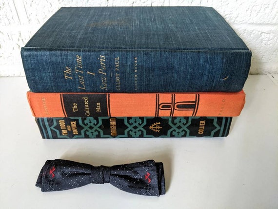 Vintage Shur-On Clip On Bow Tie | Dark Navy Silk … - image 6