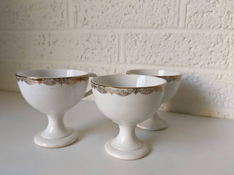 PAIR Vintage K. T. & K. China Pedestal Coffee or Tea Cups Etsy