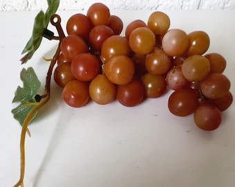 Vintage Artificial Grape Bunch | Rubbery Faux Fruit