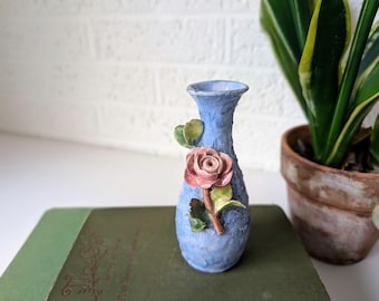 Small Vintage Italian Bud Vase with Rose