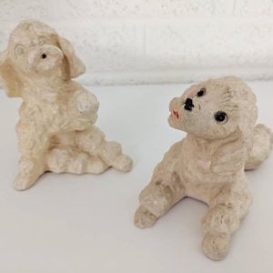 Pair of Vintage Chalkware Poodles Universal Original