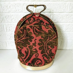 Rare Rosel Erzeugnisse Tea Cozy Tapestry Purse | West Germany | Clamshell Cosmetic Case