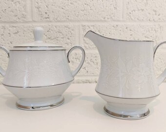 Noritake Japan Ranier 6909 Fine China Set Service for 12 White