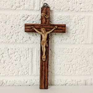 Vintage Resin on Wood Crucifix