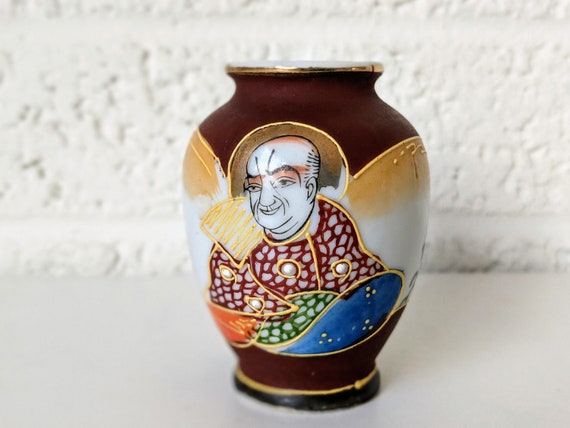Vintage Japan Moriage Satsuma Style Miniature Vase | Made in