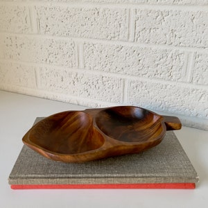 Vintage Divided Monkey Pod Wood Tray | Hawaii