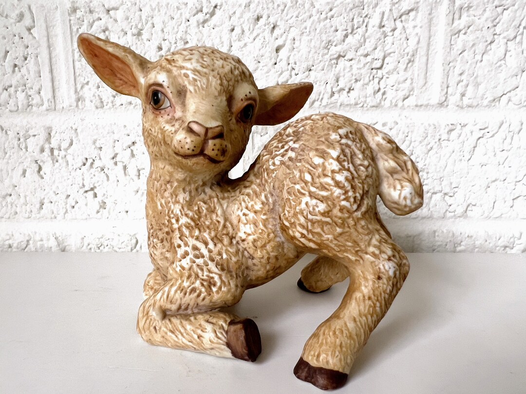 Vintage Ceramic Lamb Figurine RSL R. J. Brown 1980 No 1188 Lifelike