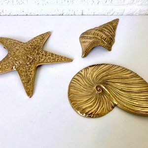 Vintage Brass Seashell Wall Art - Etsy